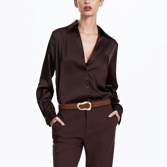Women\'s Brown Stylish Gold Buckle Fashion Leather Waist Belt Perfect For Jeans main image 4